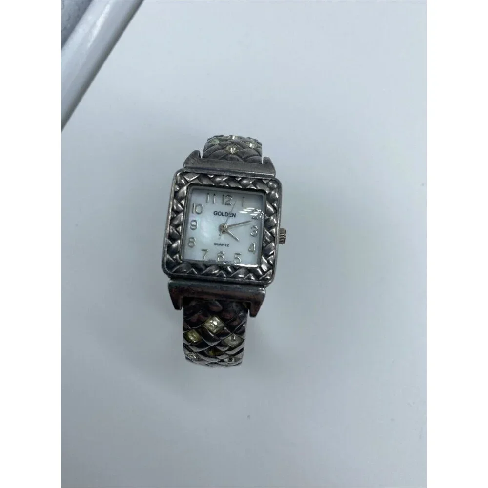 Golden Bracelet Watch Silver Tone Women's Quartz